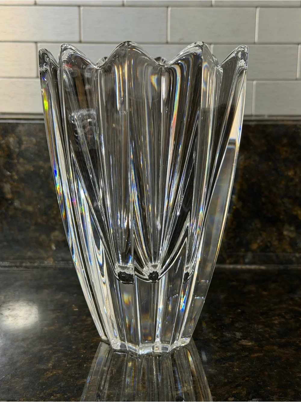 Orrefors Fleur Crystal Vase Jan Johansson | Signed, Made in Sweden | 6” Petite